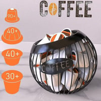 Callstick Kávékapszula és Espresso Tárolópolc Fém Kosárral 2