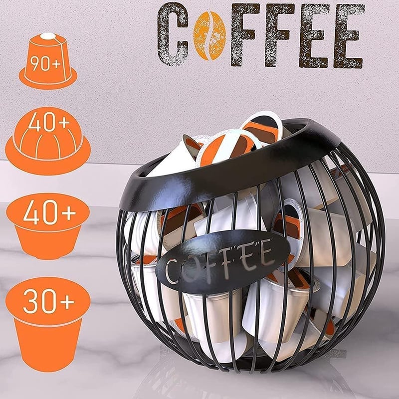 Callstick Kávékapszula és Espresso Tárolópolc Fém Kosárral