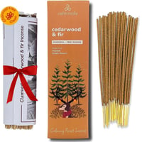 Bețișoare parfumate Calmveda cu aromă de cedru pentru Crăciun – 80 bucăți, fără cărbune, din flori reciclate, cu note de chiparos, lemnoase și de mușchi 1