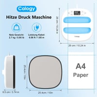 Calogy Hőprés Gép 25,4x25,4 cm - 1300W Pólónyomtató 210°C Gyors Felfűtéssel és Időzítővel - Ruhák, Táskák, HTV Vinyl Nyomtatáshoz 2