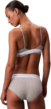 Ľahko vystužená trojuholníková podprsenka Calvin Klein s logom na gume - sivý melír - veľkosť XL 2