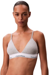 Ľahko vystužená trojuholníková podprsenka Calvin Klein s logom na gume - sivý melír - veľkosť XL 1