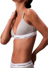 Ľahko vystužená trojuholníková podprsenka Calvin Klein s logom na gume - sivý melír - veľkosť XL 3