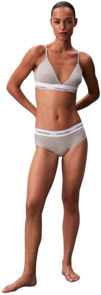 Ľahko vystužená trojuholníková podprsenka Calvin Klein s logom na gume - sivý melír - veľkosť XL 6