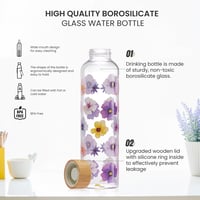 Autsel Boroszilikát Üveg Kulacs 1000 ml Szivárgásmentes Fedéllel és Védőtokkal Nőknek és Lányoknak Ajándék 3