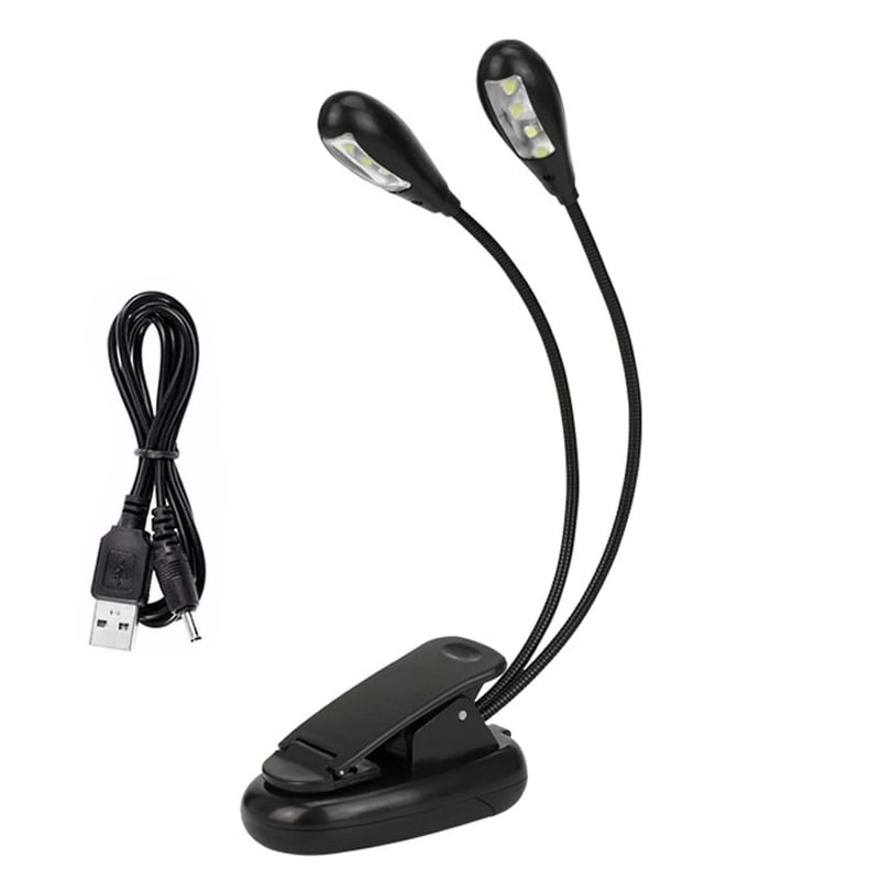 Lumină LED pentru partitură CAM2, cu 8 LED-uri, 2 niveluri de luminozitate ajustabilă, cablu USB, flexibilă, utilizabilă pentru stative de pian, birouri.