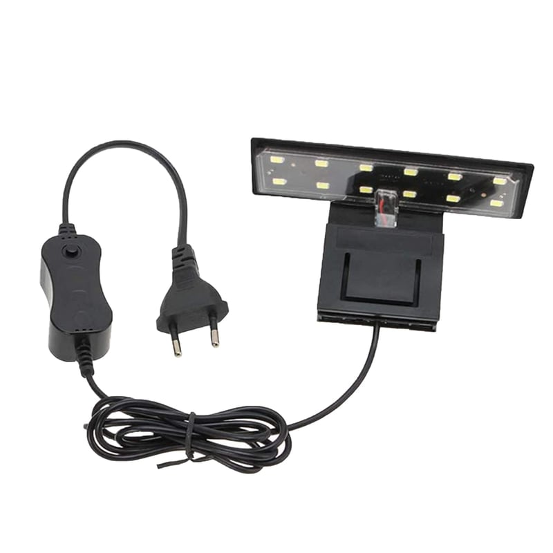 CAM2 Nano Acvariu LED Iluminare 6W - Lampă Economică pentru Plante Acvatice și Pești, 220V, Carcasă Neagră, Lumină Albă
