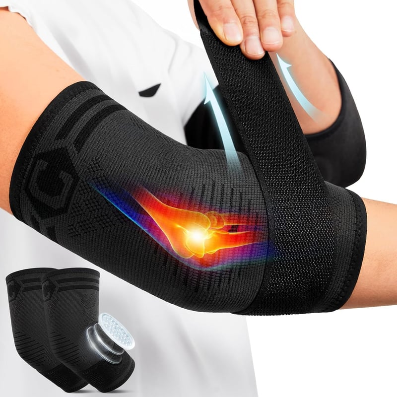 CAMBIVO 2 db Könyökbandage Géllel és Pánt Rendszerrel Teniszkönyökhöz és Ízületi Fájdalomhoz