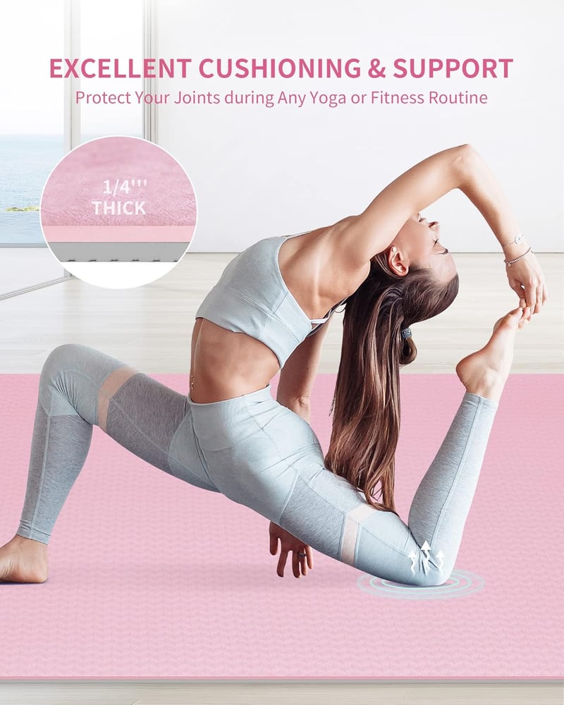 Saltea de fitness CAMBIVO XXL 183x122 cm, saltea de yoga din TPE, antiderapantă pentru antrenament