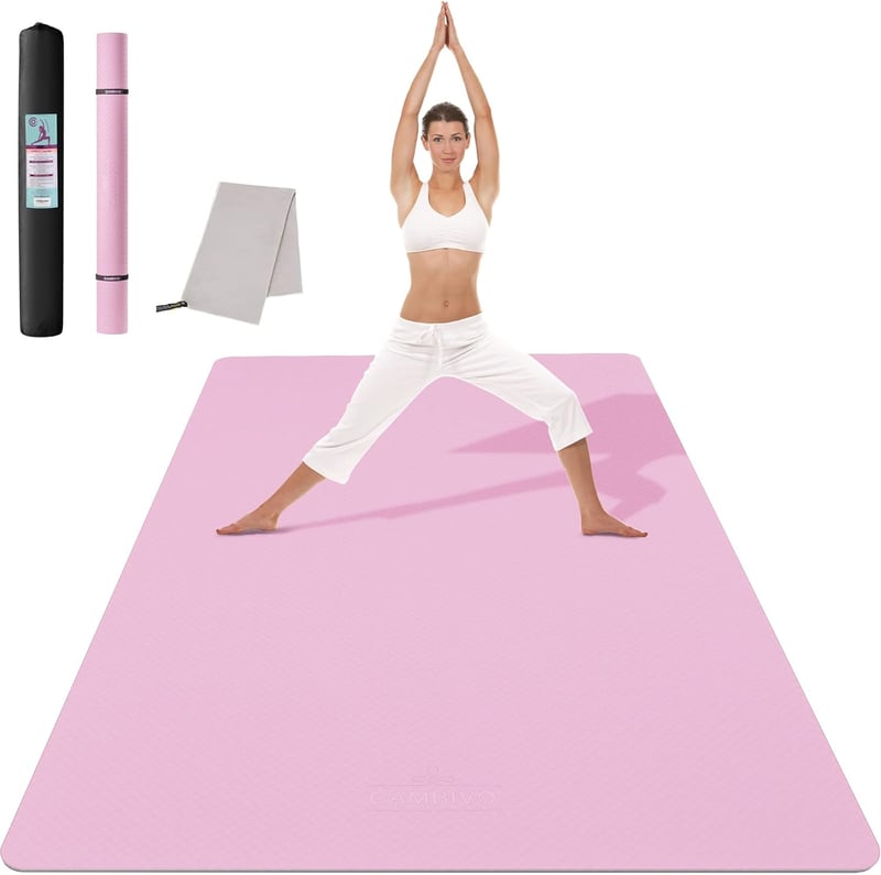 Saltea de fitness CAMBIVO XXL 183x122 cm, saltea de yoga din TPE, antiderapantă pentru antrenament