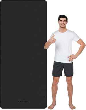 CAMBIVO Extra duga podloga za jogu, 213x81x0,6 cm, crna TPE protuklizna prostirka za vježbanje za jogu, pilates i gimnastiku