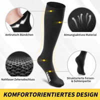 CAMBIVO Kompresné ponožky pre mužov a ženy, 3 páry, kompresné podkolienky na behanie, cestovanie, lietanie, lyžovanie a na každodenné nosenie 2