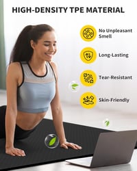 CAMBIVO XXL Fitness Mat 183x122 cm TPE Jógaszőnyeg Csúszásmentes Edzőpad Otthonhoz - 10mm, black 5