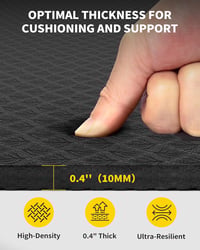 CAMBIVO XXL Fitness Mat 183x122 cm TPE Jógaszőnyeg Csúszásmentes Edzőpad Otthonhoz - 10mm, black 3