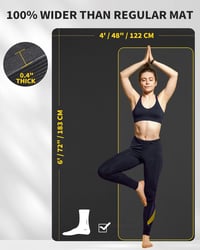 CAMBIVO XXL Fitness Mat 183x122 cm TPE Jógaszőnyeg Csúszásmentes Edzőpad Otthonhoz - 10mm, black 2