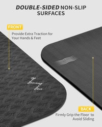 CAMBIVO XXL Fitness Mat 183x122 cm TPE Jógaszőnyeg Csúszásmentes Edzőpad Otthonhoz - 10mm, black 4