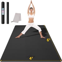 CAMBIVO XXL Jógaszőnyeg 183x122x12mm - Extra Vastag TPE Edzőmatrac Kék, Csúszásmentes Tornaszőnyeg Törölközővel, Pilateshez, Fitneszhez, Ott 1