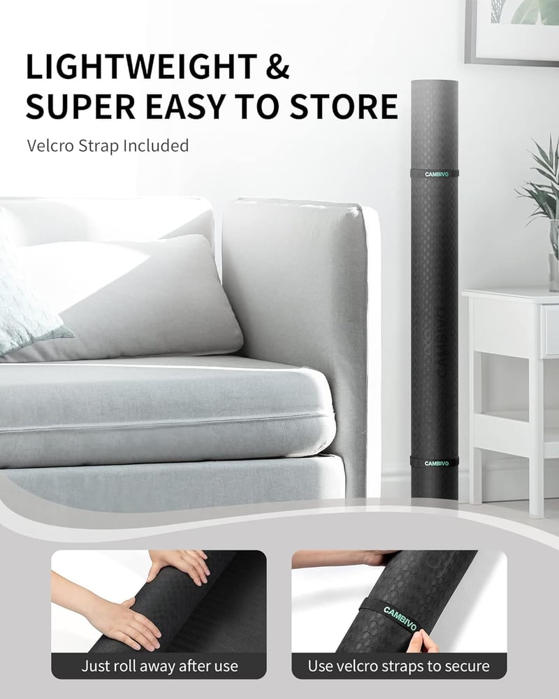 CAMBIVO XXL Jógaszőnyeg 183x122x12mm - Extra Vastag TPE Edzőmatrac Kék, Csúszásmentes Tornaszőnyeg Törölközővel, Pilateshez, Fitneszhez, Ott
