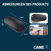 Dvojkanálový čierny diaľkový ovládač CAME TOP42FGN s pevným kódom, funkciou samoprogramovania, 433,92 MHz, pre modely CAME 5
