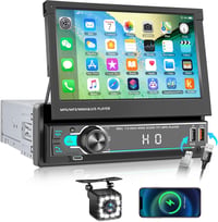 CAMECHO 1 DIN autórádió 7" kijelzővel, Bluetooth, Type-C, USB, TF, FM, visszakamera 1