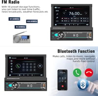 CAMECHO 1 DIN autórádió 7" kijelzővel, Bluetooth, Type-C, USB, TF, FM, visszakamera 4