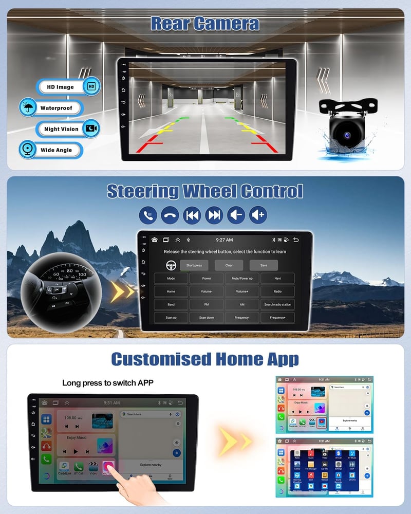 CAMECHO 10" Android 13 Autórádió Mercedes Vito W447 (2014-2020) GPS Navi CarPlay - 8Core 4G+64G Carplay
