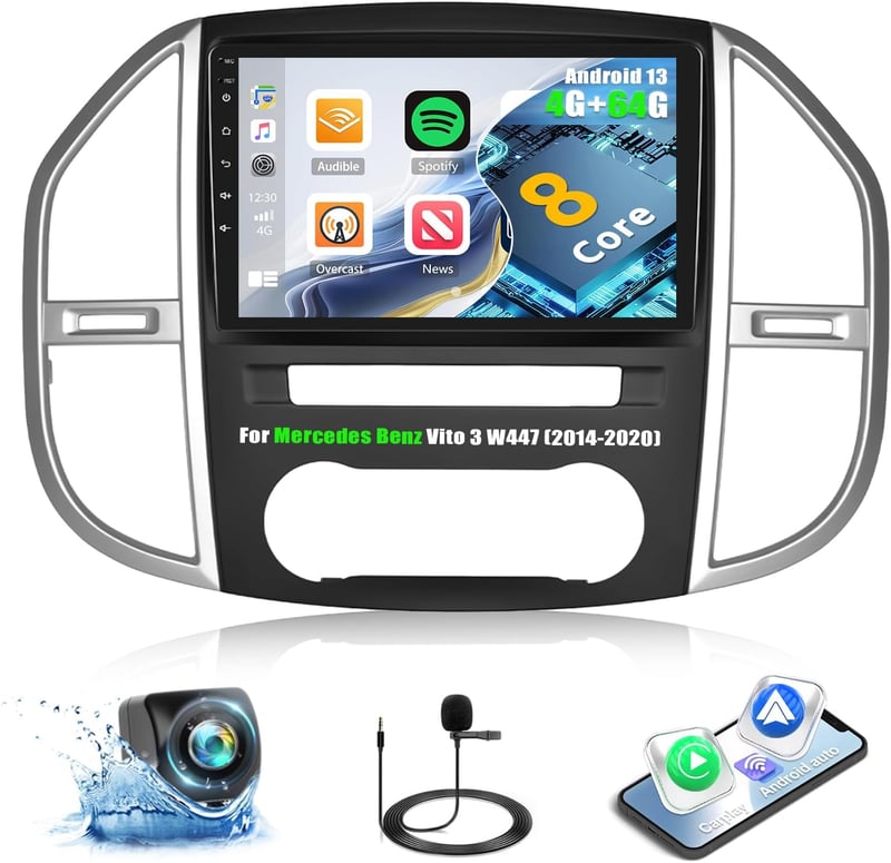 CAMECHO 10" Android 13 Autórádió Mercedes Vito W447 (2014-2020) GPS Navi CarPlay - 8Core 4G+64G Carplay
