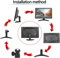 CAMECHO hordozható CCTV monitor, Full HD 1080P, HDMI/VGA/AV/BNC - 11,6" 7