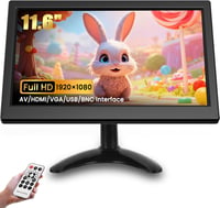 CAMECHO hordozható CCTV monitor, Full HD 1080P, HDMI/VGA/AV/BNC - 11,6" 1