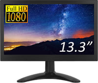 CAMECHO 13.3" Hordozható Monitor Full HD 1920x1080 HDMI VGA AV BNC Csatlakozó 1