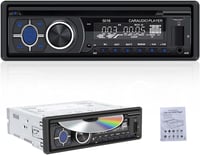 CAMECHO 1DIN autórádió CD DVD lejátszóval Bluetooth 5.1 kihangosítással AM FM EQ Smart Sync alkalmazás USB TF MP3 AUX 1