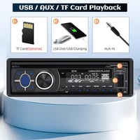 CAMECHO 1DIN autórádió CD DVD lejátszóval Bluetooth 5.1 kihangosítással AM FM EQ Smart Sync alkalmazás USB TF MP3 AUX 4