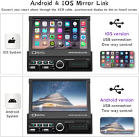 CAMECHO 1DIN Bluetooth autórádió 7" érintőképernyővel USB/AUX/FM/TF/Mirror Link 2