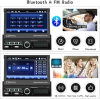 CAMECHO 1DIN Bluetooth autórádió 7" érintőképernyővel USB/AUX/FM/TF/Mirror Link 3