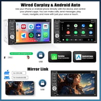 CAMECHO 2 DIN autórádió CD DVD MP5 6.2 hüvelykes érintőképernyő CarPlay Android Bluetooth Mirror Link kormányvezérléssel tolatókamera FM rád 2