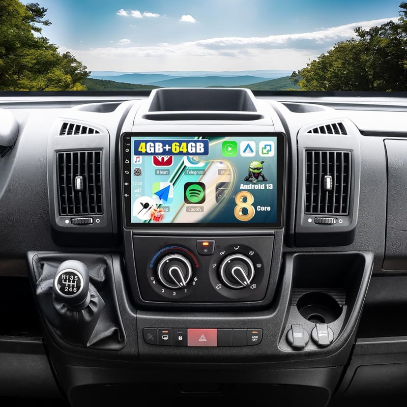 CAMECHO Android 13 8Core 4+64GB 9 hüvelykes Dupla DIN autórádió Fiat Ducato 3 Boxer 2 Jumper 2 Bluetooth 5.0 CarPlay Navi