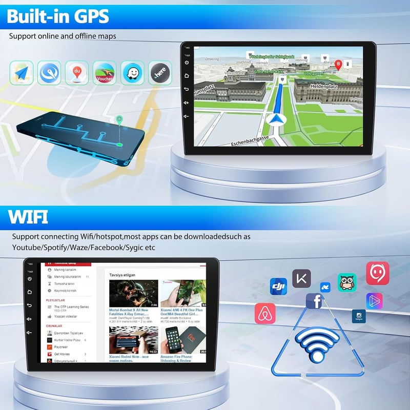 CAMECHO Android 13 autórádió 2G 64G 9 hüvelykes érintőké