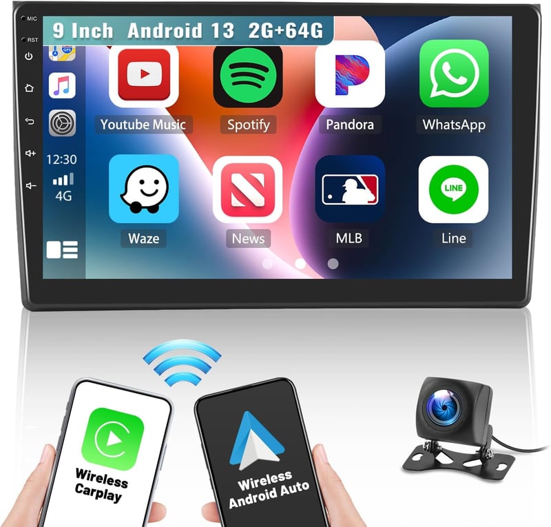CAMECHO Android 13 autórádió 2G 64G 9 hüvelykes érintőké