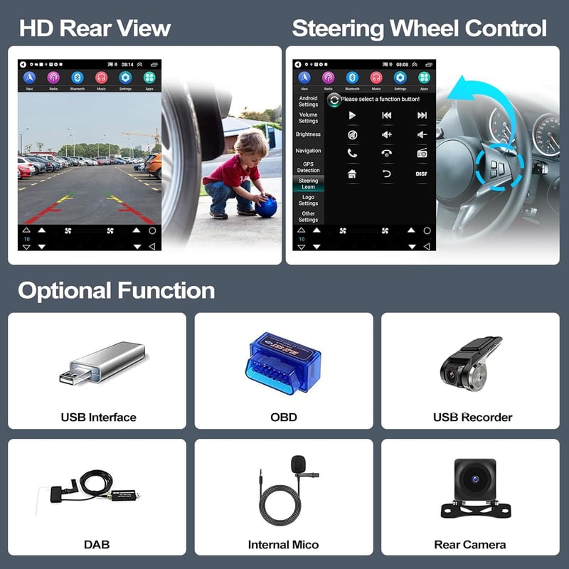CAMECHO Android 13 Autórádió 9.7" Ford Ranger PX 2011-2015 GPS Navigáció Bluetooth