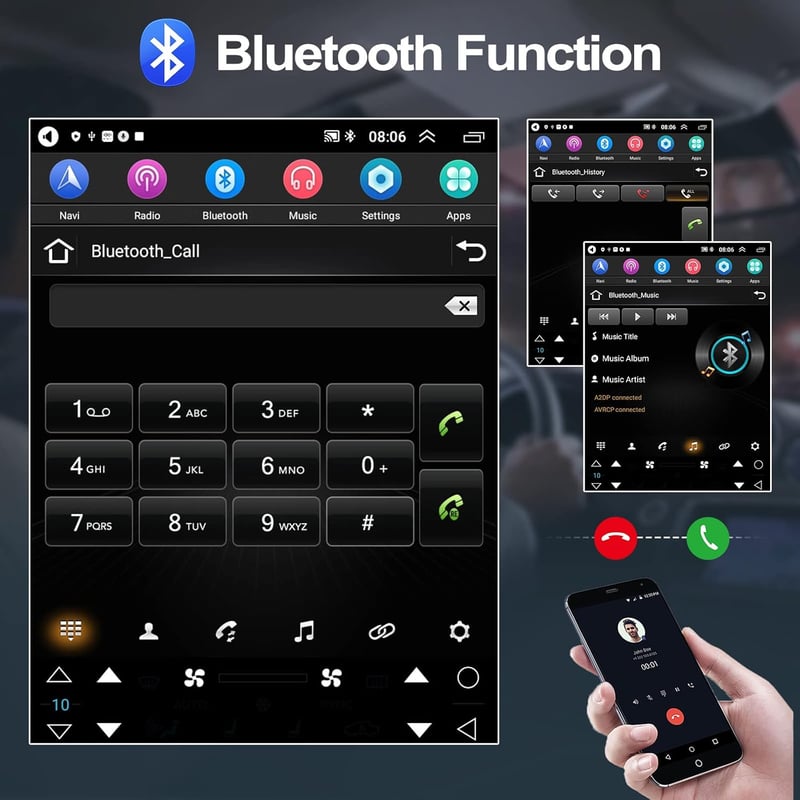 CAMECHO Android 13 Autórádió 9.7" Ford Ranger PX 2011-2015 GPS Navigáció Bluetooth