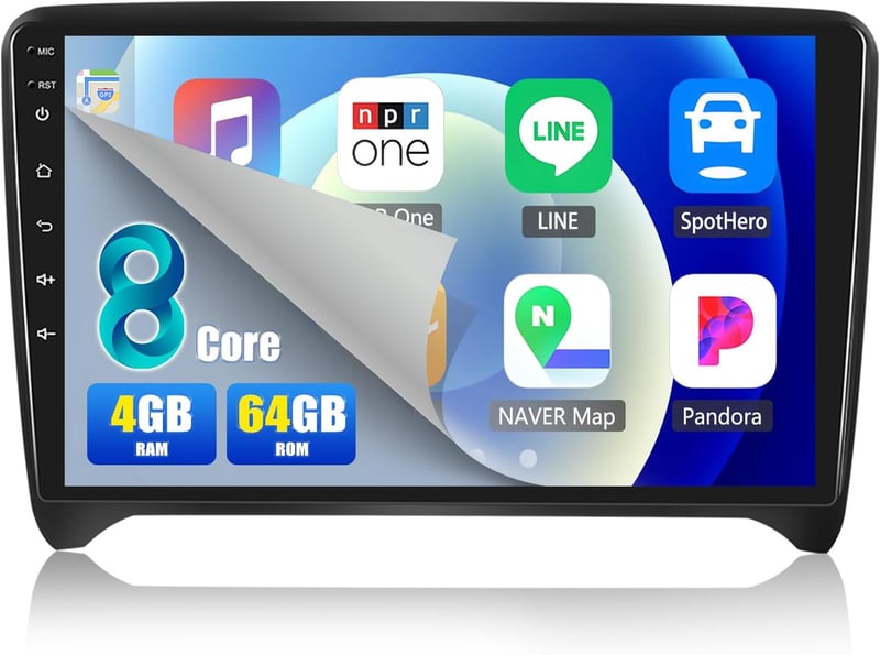 CAMECHO Android 13 Autórádió Audi TT 8J 2008-2014 9" Kijelző Navi CarPlay DSP