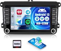 CAMECHO Android 13 Autórádió CarPlay-vel VW Golf Polo Tiguan, 7" Érintőképernyő, Navigáció, Bluetooth, USB, Tolatókamera 1