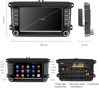 CAMECHO Android 13 Autórádió CarPlay-vel VW Golf Polo Tiguan, 7" Érintőképernyő, Navigáció, Bluetooth, USB, Tolatókamera 7