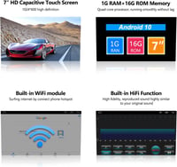 CAMECHO Android 13 Autórádió CarPlay-vel VW Golf Polo Tiguan, 7" Érintőképernyő, Navigáció, Bluetooth, USB, Tolatókamera 5