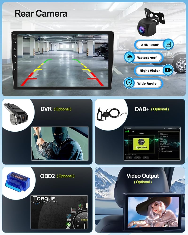 CAMECHO Android 13 Autórádió Mazda 3 2009-2013 Navigáció CarPlay 9" Képernyő Bluetooth