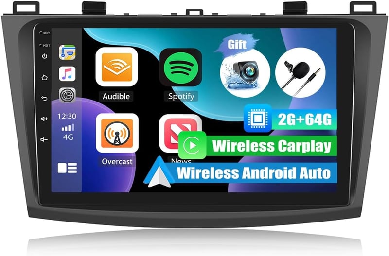 CAMECHO Android 13 Autórádió Mazda 3 2009-2013 Navigáció CarPlay 9" Képernyő Bluetooth