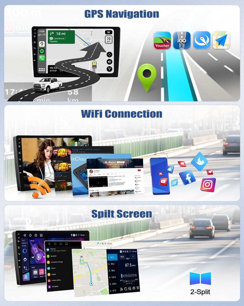 CAMECHO Android 13 Autórádió Mercedes Vito W447 2014-2020 CarPlay 10" Képernyő GPS Bluetooth