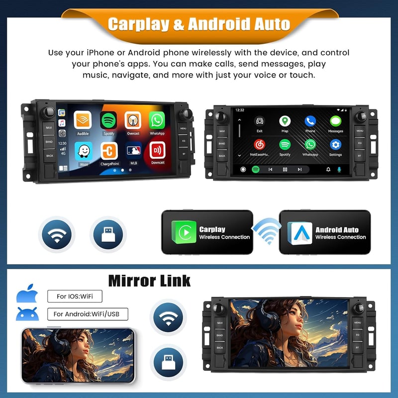 CAMECHO Android 15 autórádió 7 hüvelykes kijel
