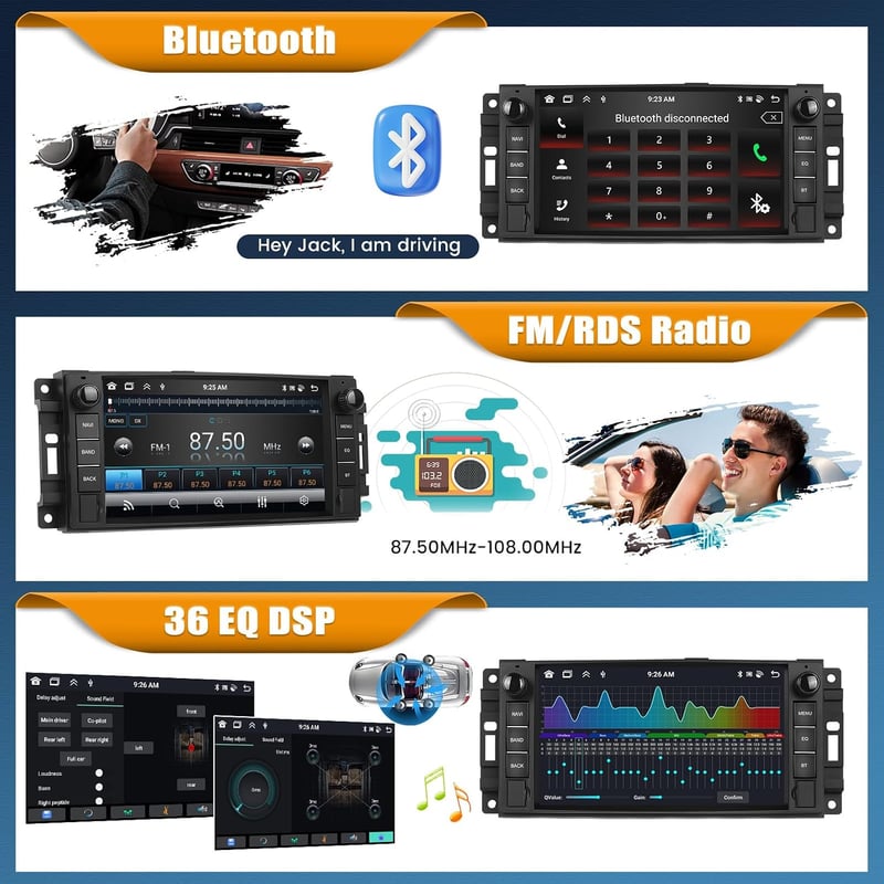 CAMECHO Android 15 autórádió 7 hüvelykes kijel