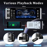 CAMECHO Autórádió 1 DIN CarPlay Android 5,1" Érintőképernyő Bluetooth Kihangosító FM USB TF AUX Tolatókamerával 3